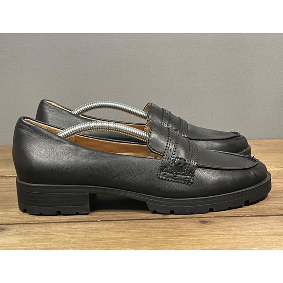 LifeStride Women's London Loafers Size 7 Black Faux Leather Slip On - Picture 1 of 13
